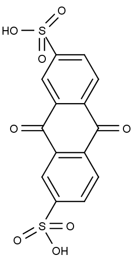 struktura 9,10-anthrachinone-2,7-disulfonové kyseliny