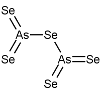Chemická struktura selenidu arseničného.