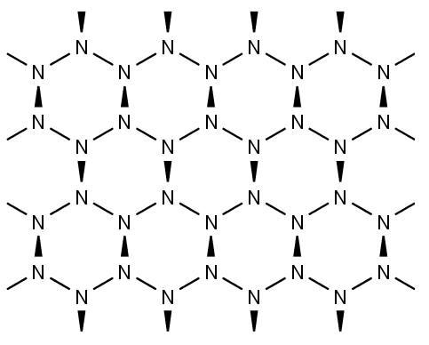 Chemická struktura jedné vrstvy černého dusíku.
