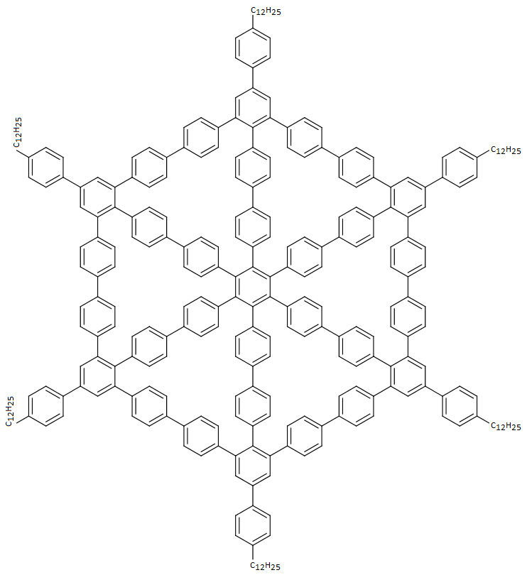 Chemická struktura uhlíkového polycyklu.