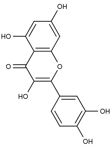 struktura flavonoidu kvercetinu