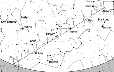 vyhledávací mapka ke kometě C/2007 N3 Lulin