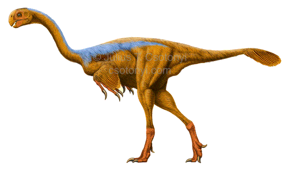 Rekonstrukce Gigantoraptora, obr.Julius T.Csotonyi