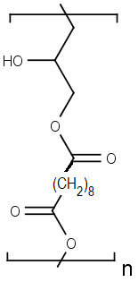 Chemická struktura poly(glycerolsebakátu).