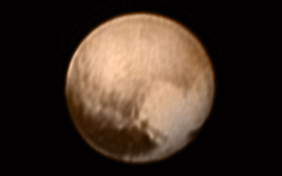 trpasličí planeta Pluto, foto  NASA, Johns Hopkins Univ., Southwest Research Inst.