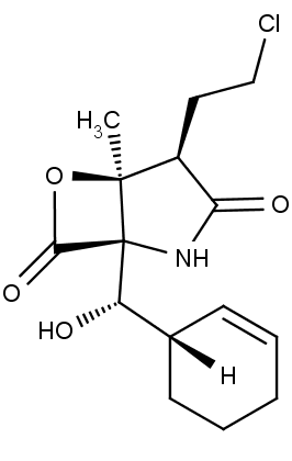 Chemická struktura salinosporamidu A.
