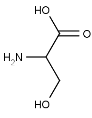struktura aminokyseliny serinu