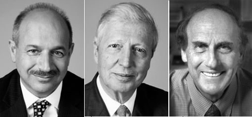 Bruce A.Beutle, Jules A.Hoffmann a zesnulý Ralph M.Steinman, copyright © Nobel Foundation 2011, foto Ulla Montan.