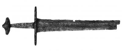 Zbytek vikingského meče se sbírek Landesmuseum Württemberg ve Stuttgartu, foto Alan Williams.