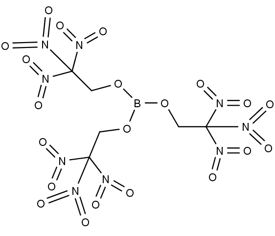 struktura 2,2,2-trinitroethylboritanu