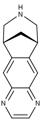 Chemická struktura vareniklinu.
